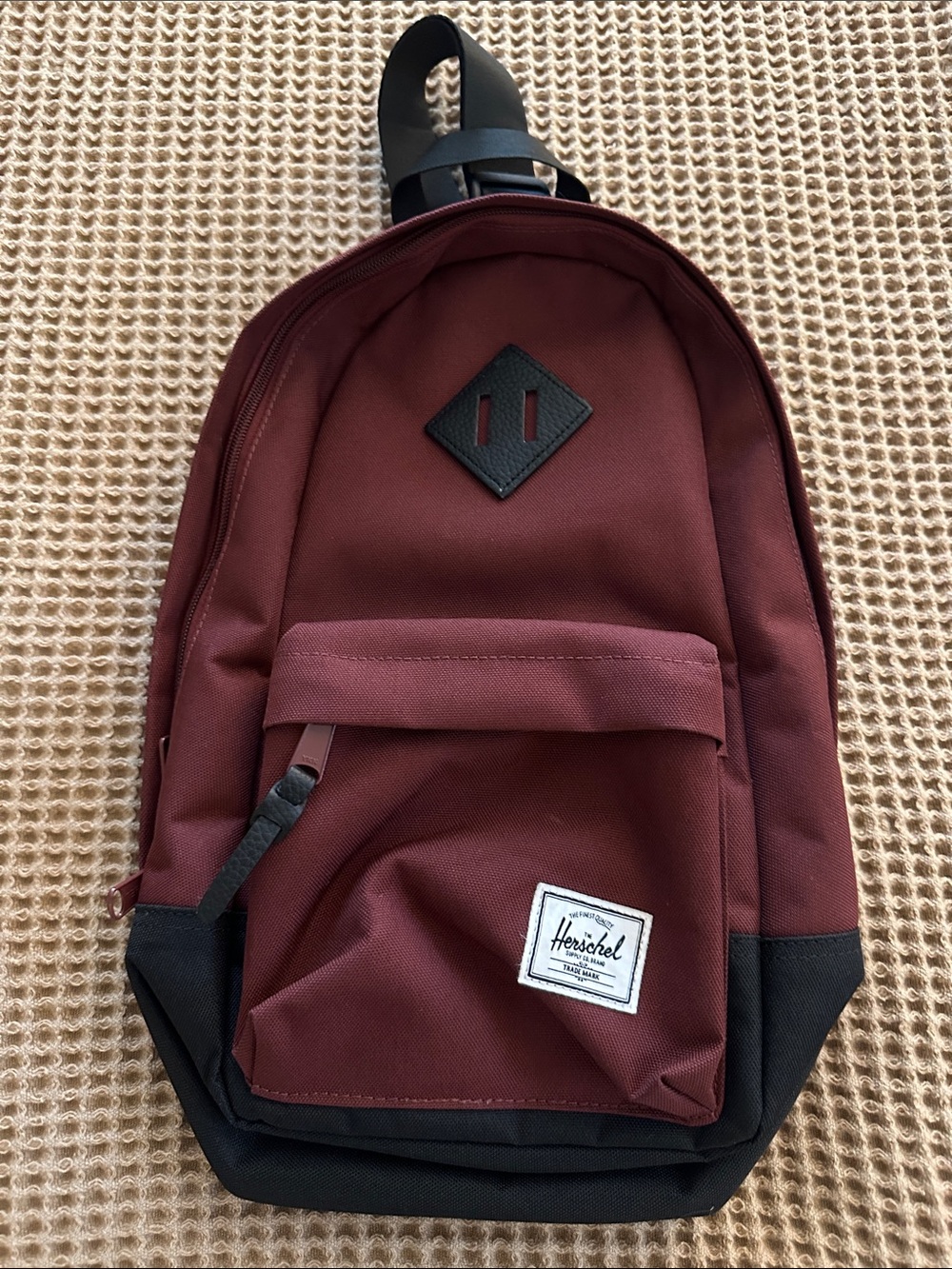 Herschel Supply Company Burgundy and Black sling Backpack